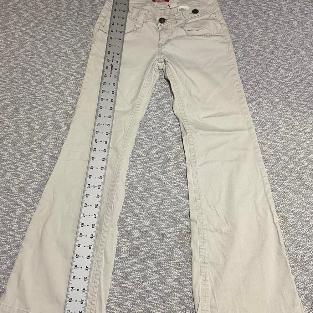 Y2K Union Bay Cream/gray Flare Jeans front/back pockets women size 3. SKU-A755
